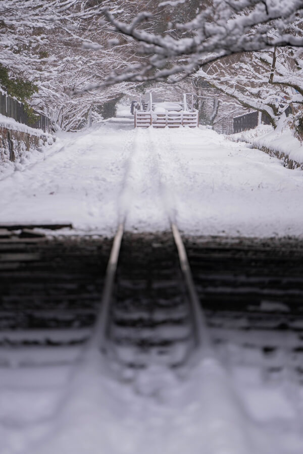 蹴上インクライン 雪景色